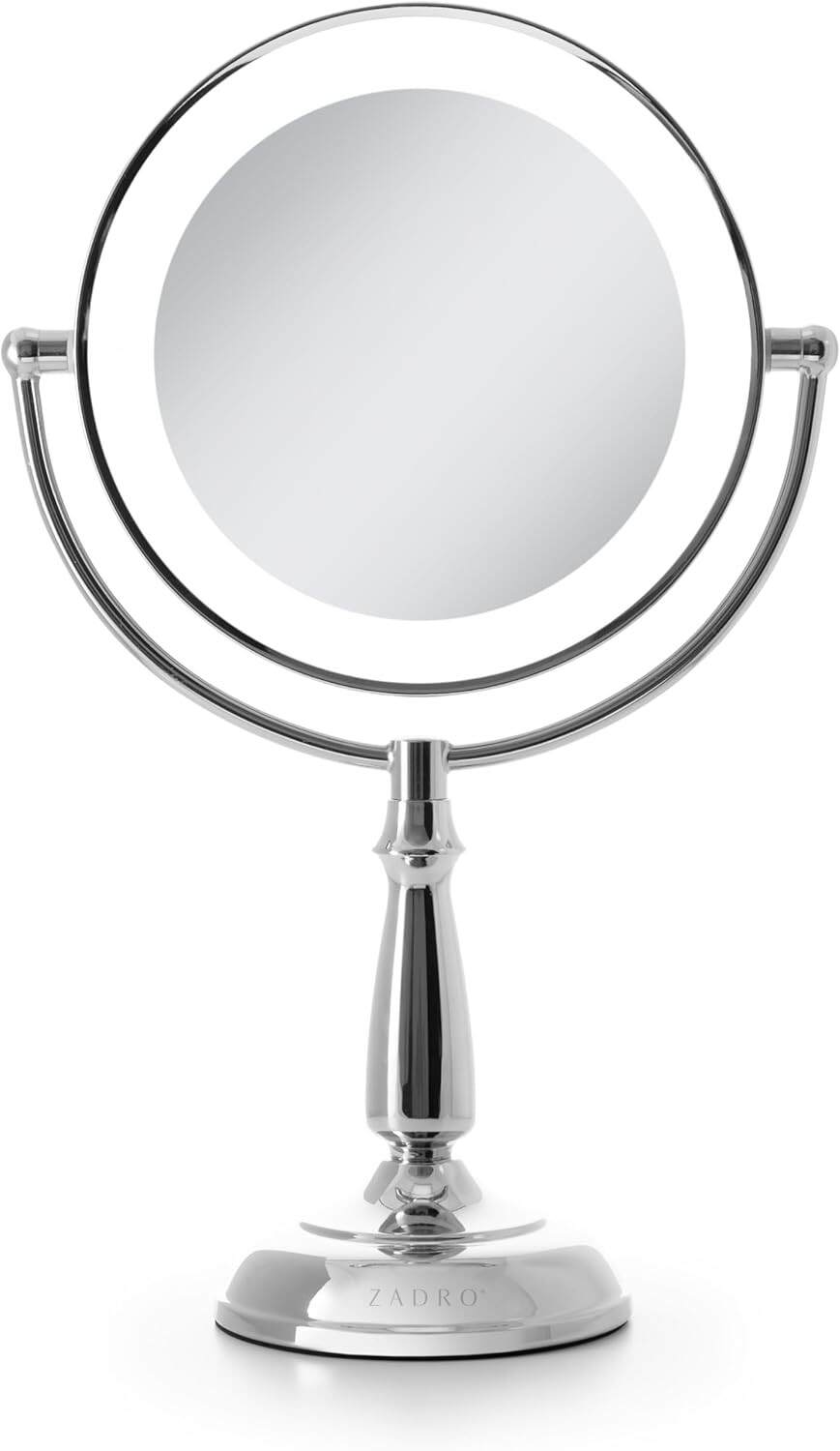 Zadro 11" Makeup Mirror with Lights and Magnification Dimmable Touch LED Lighted Makeup Mirror with Magnification (Large | 11" x 17" | 10X/1X, Chrome)