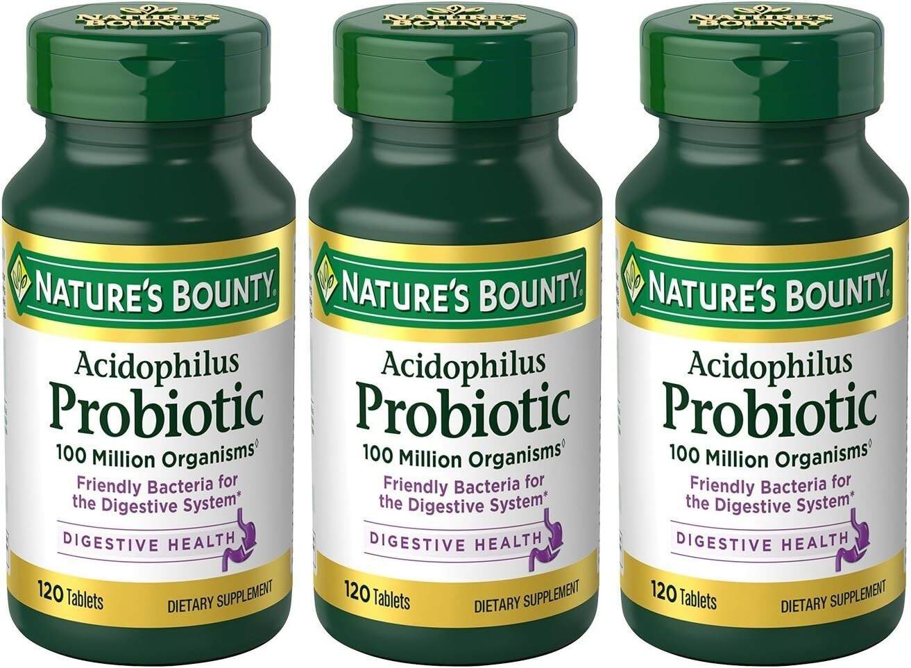 Nature's Bounty Acidophilus Probiotic , 120 Count (Pack of 3)