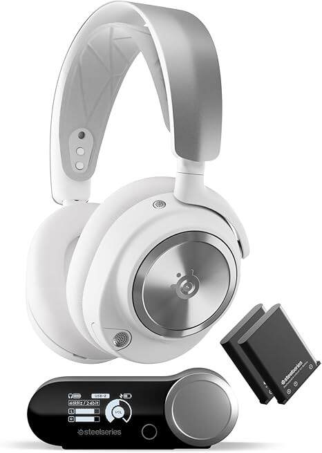 SteelSeries Arctis Nova Pro Wireless Multi-System Gaming Headset — Neodymium Magnetic Drivers — Active Noise Cancellation — 2 Battery System — ClearCast Gen 2 Mic — PC, PS5, PS4, Switch, Mobile