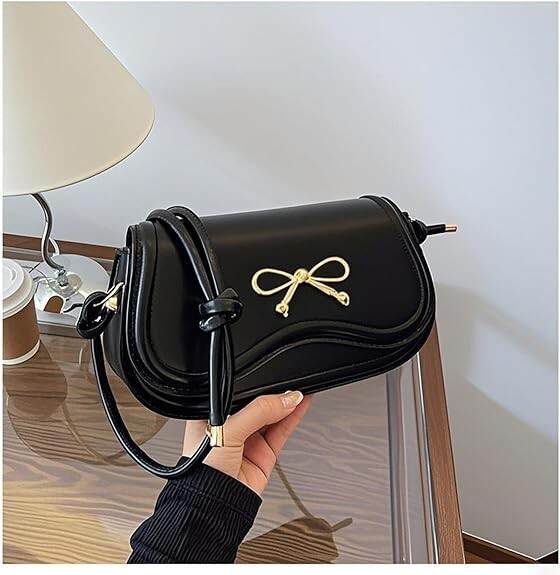Black Shoulder Purse Shoulder Bag For Woman Bow Purses Womens Purse Small Shoulder Bag For Prom, Cocktail, and Wedding