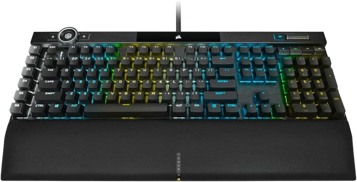 CORSAIR K100 RGB Mechanical Gaming Keyboard - CHERRY MX SPEED RGB Silver Keyswitches - PBT Double-Shot Keycaps - Elgato Stream Deck and iCUE Compatible - QWERTY NA Layout - Black