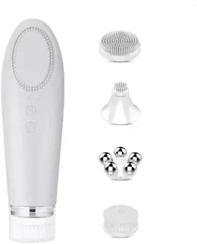 Electric 4 in1 Soft Silicone Facial Cleaning Brush Silicone Blackhead Exfoliating Skin Tightening Massage Home Spa Face Cleaner Care Cleansing face Brush Cleanser