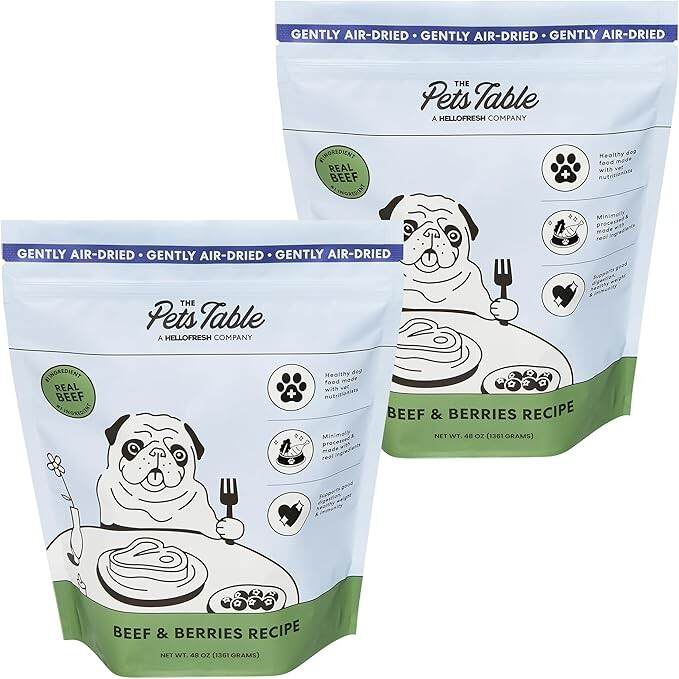 The Pets Table Beef & Berries Grain-Free Air-Dried Dog Food, 48 Oz. Bag (Pack of 2)