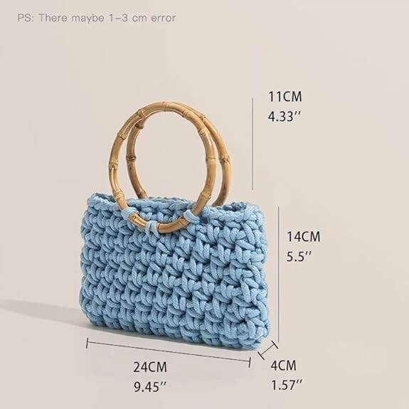 Handwoven Handbags For Women With Circle Handle Small Female Shopping Bags Woven Phone